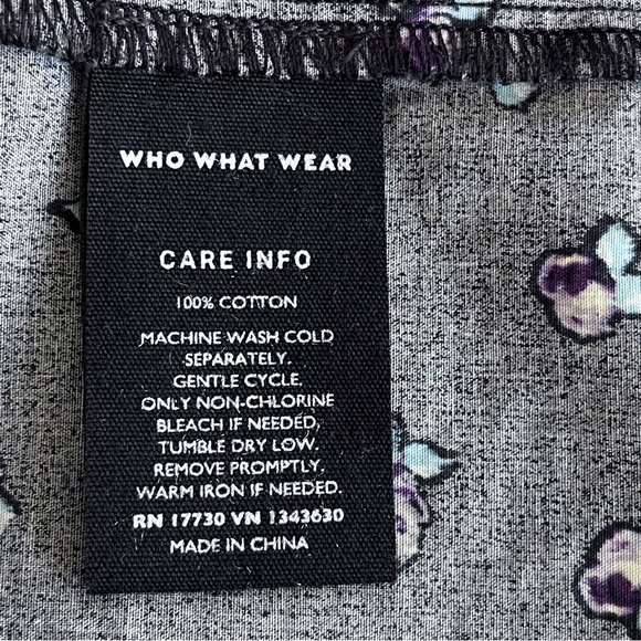 Who What Wear Black Floral 100% Cotton Maxi Dress Size M - Picture 10 of 11